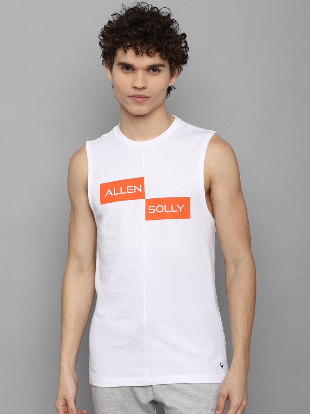allen solly tribe men white & red printed pure-cotton innerwear vests