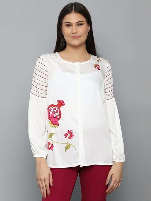allen solly white embroidered tunic