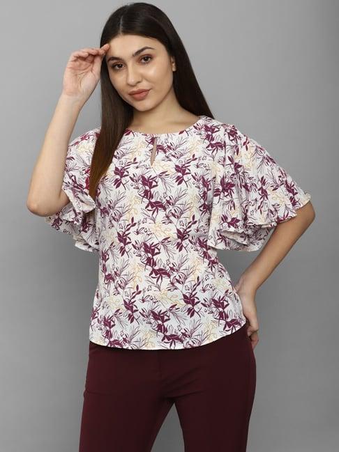 allen solly white printed top