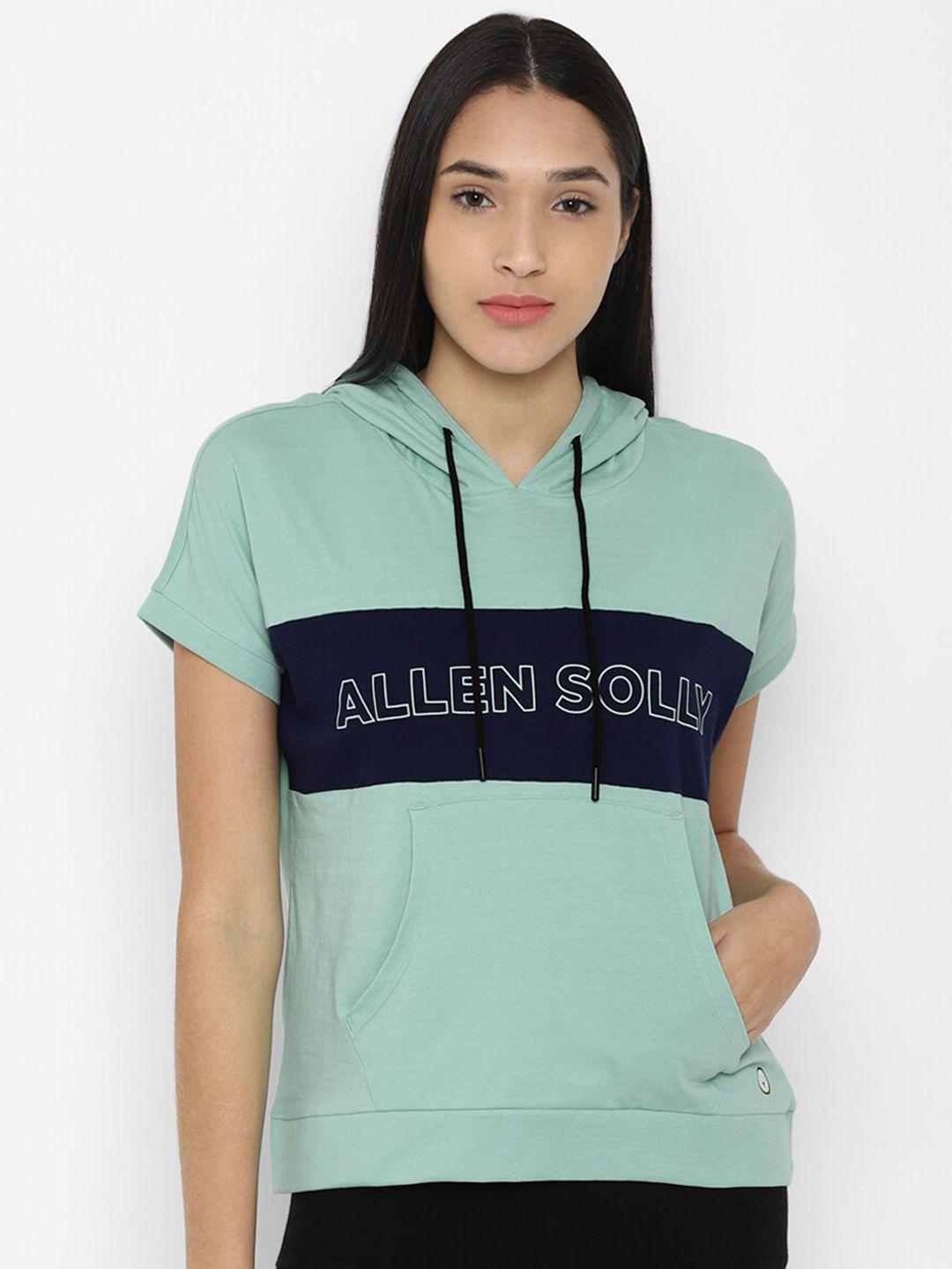 allen solly woman blue brand logo printed t-shirt