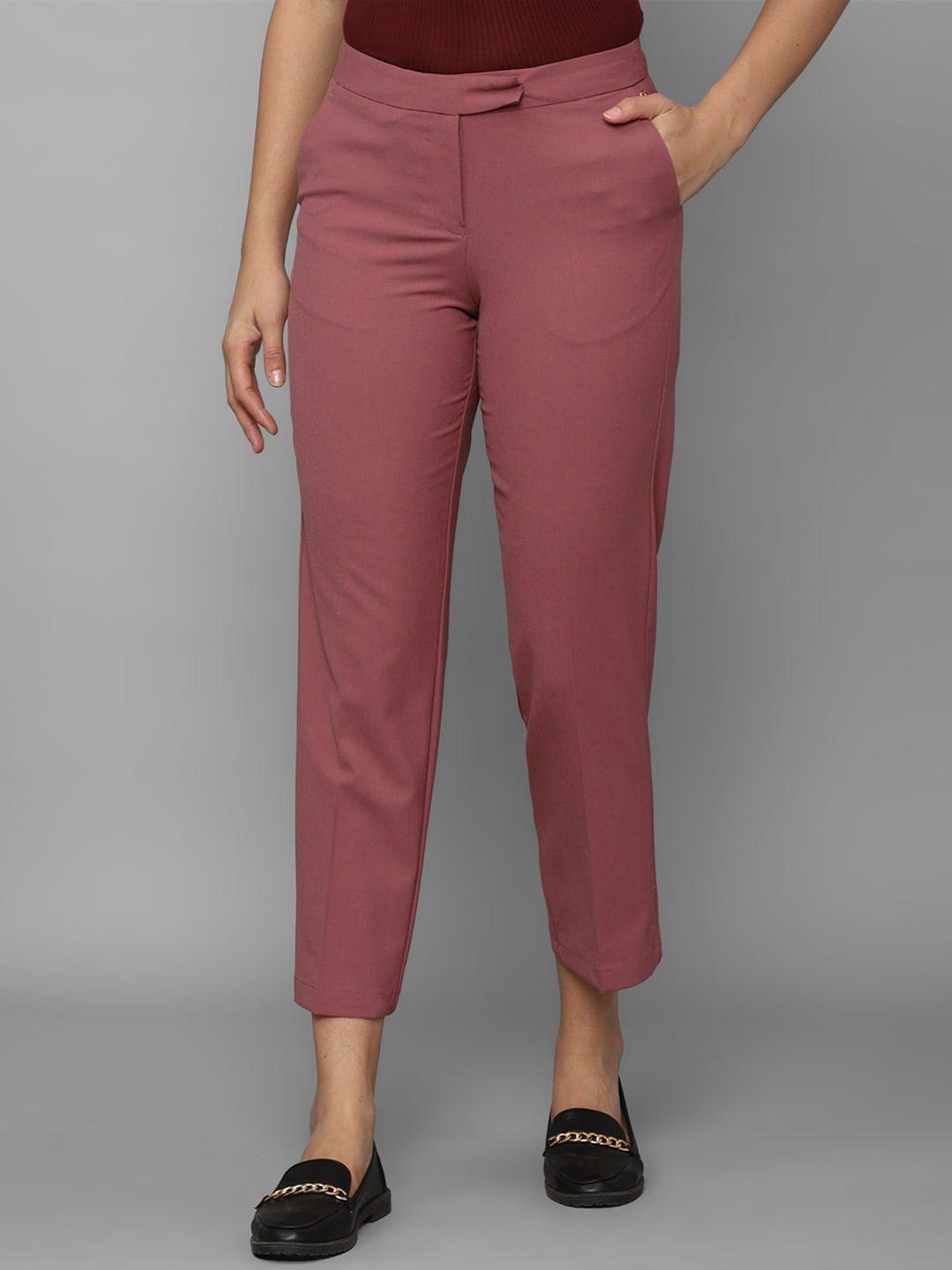 allen solly woman mid-rise regular fit trousers