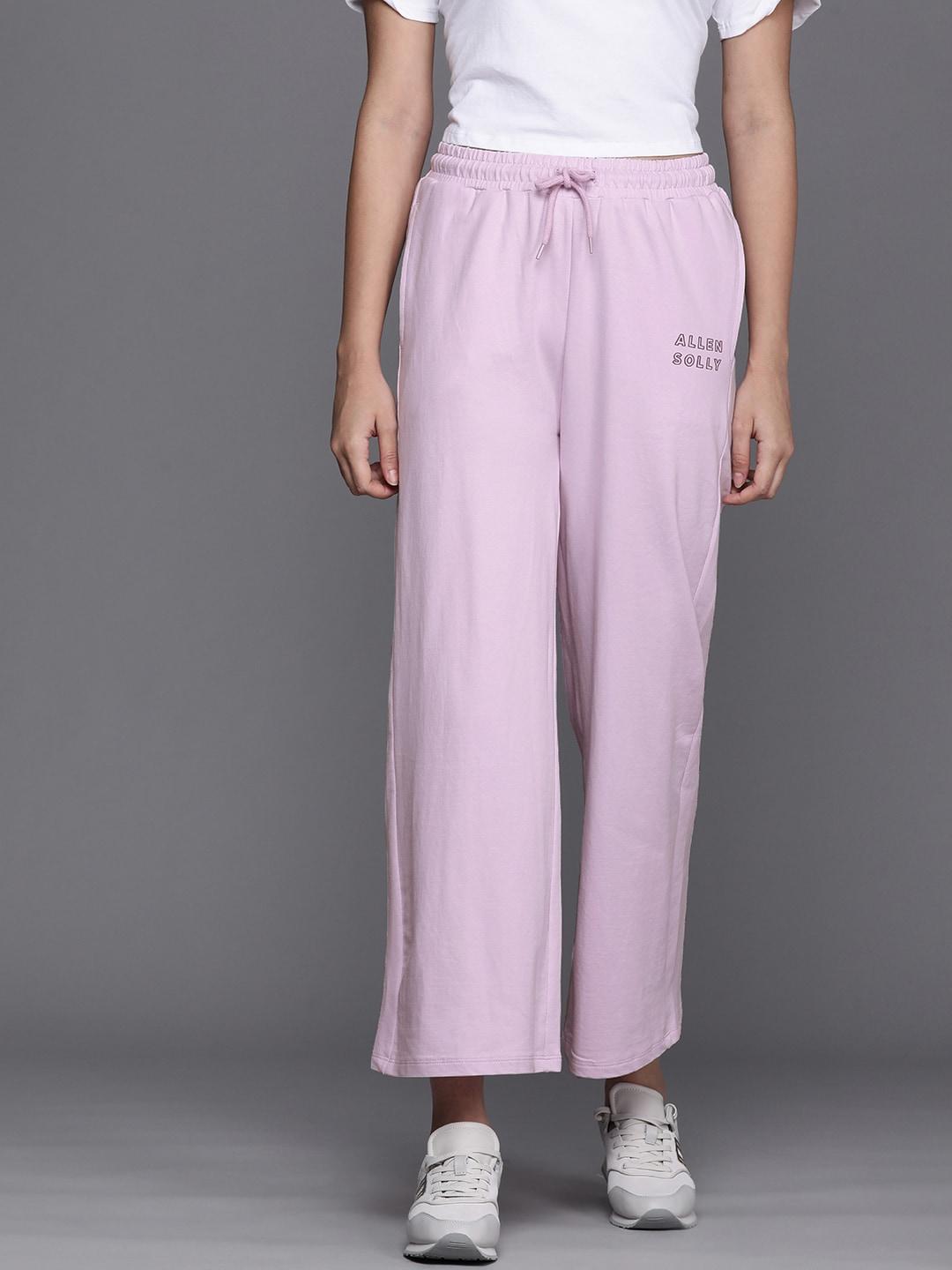 allen solly woman women lavender flared high-rise culottes trousers