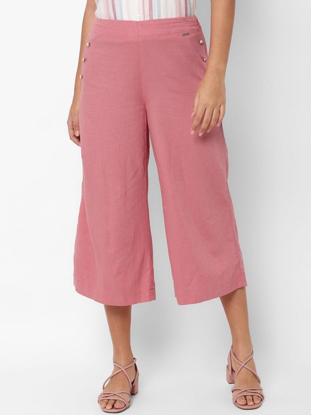 allen solly woman women pink culottes trousers