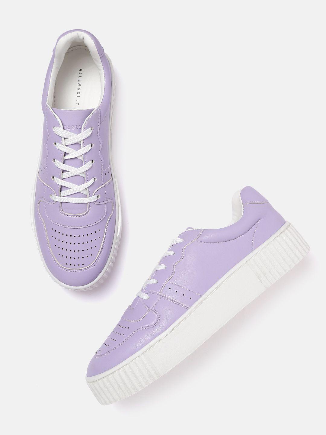 allen solly women lavender perforated flatform sneakers