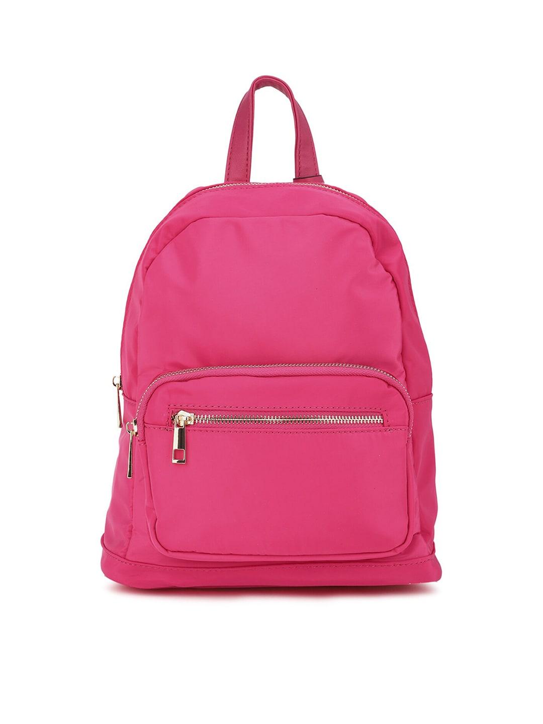 allen solly women pink & gold-toned pu backpack