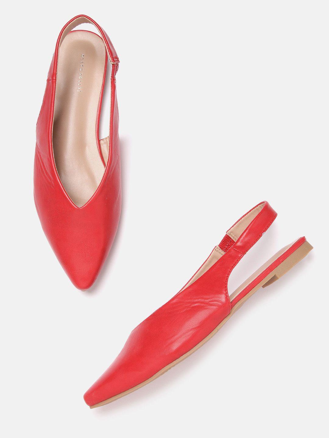 allen solly women red solid mules