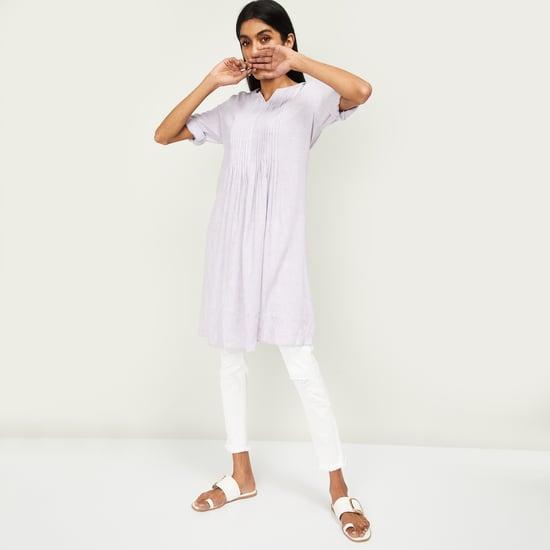 allen solly women solid three-quarter sleeves tunic