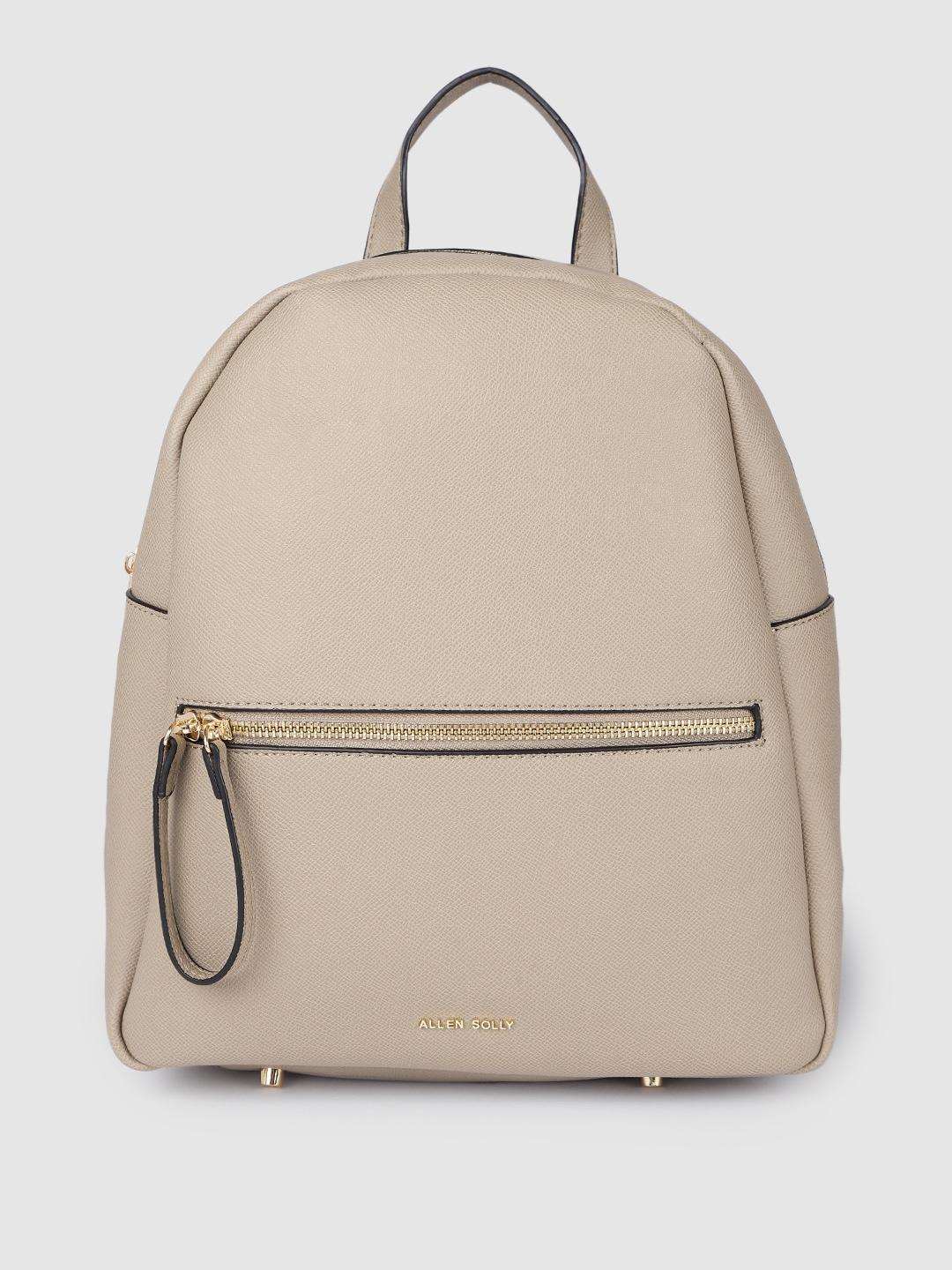 allen solly women taupe solid backpack
