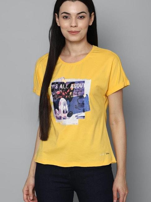 allen solly yellow graphic print t-shirt