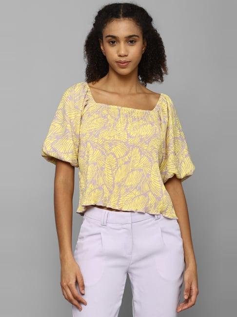 allen solly yellow printed top