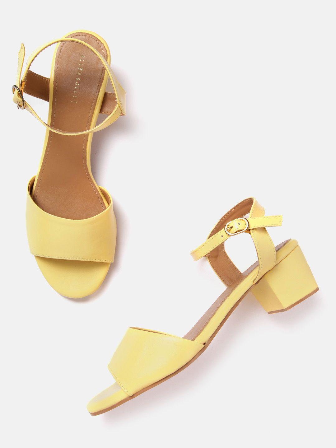 allen-solly-yellow-solid-block-heels