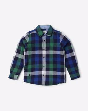 allen block checked shirt