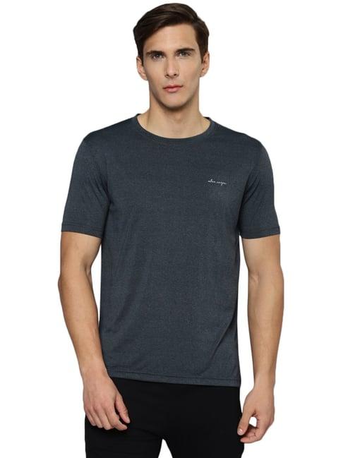 allen cooper blue regular fit self pattern t-shirts