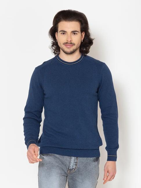 allen cooper blue regular fit sweater