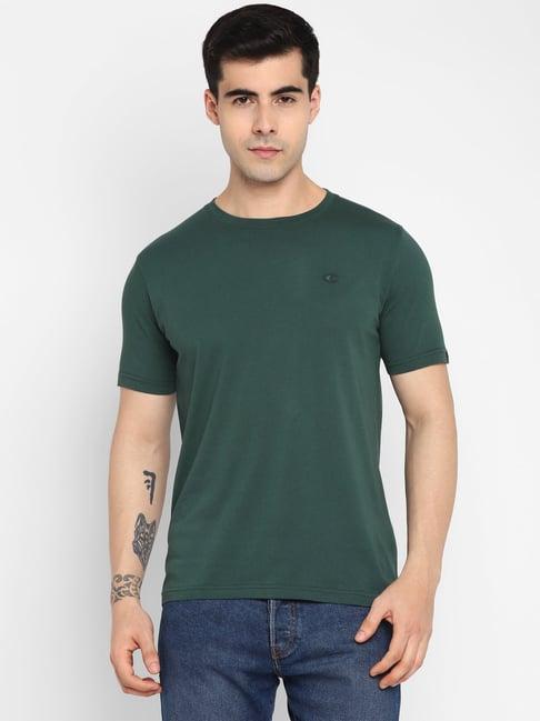 allen cooper green pure cotton regular fit t-shirt