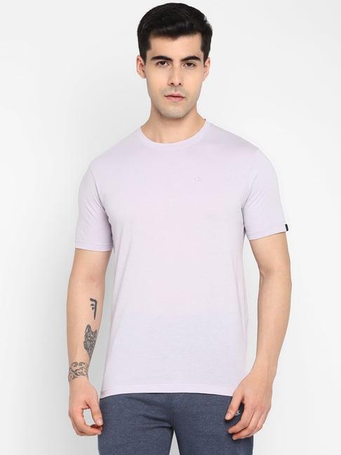 allen cooper lavender pure cotton regular fit t-shirt