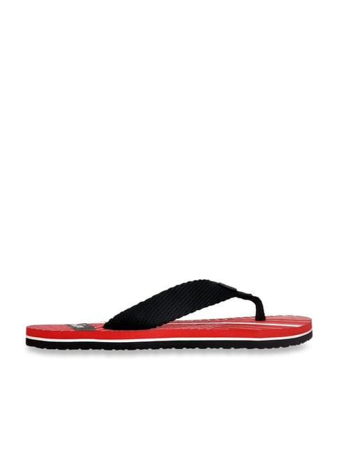 allen cooper men's black & red flip flops