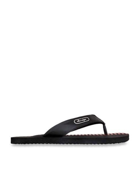 allen cooper men's black flip flops