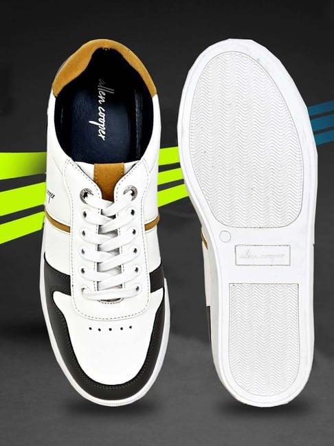 allen cooper men's white casual sneakers