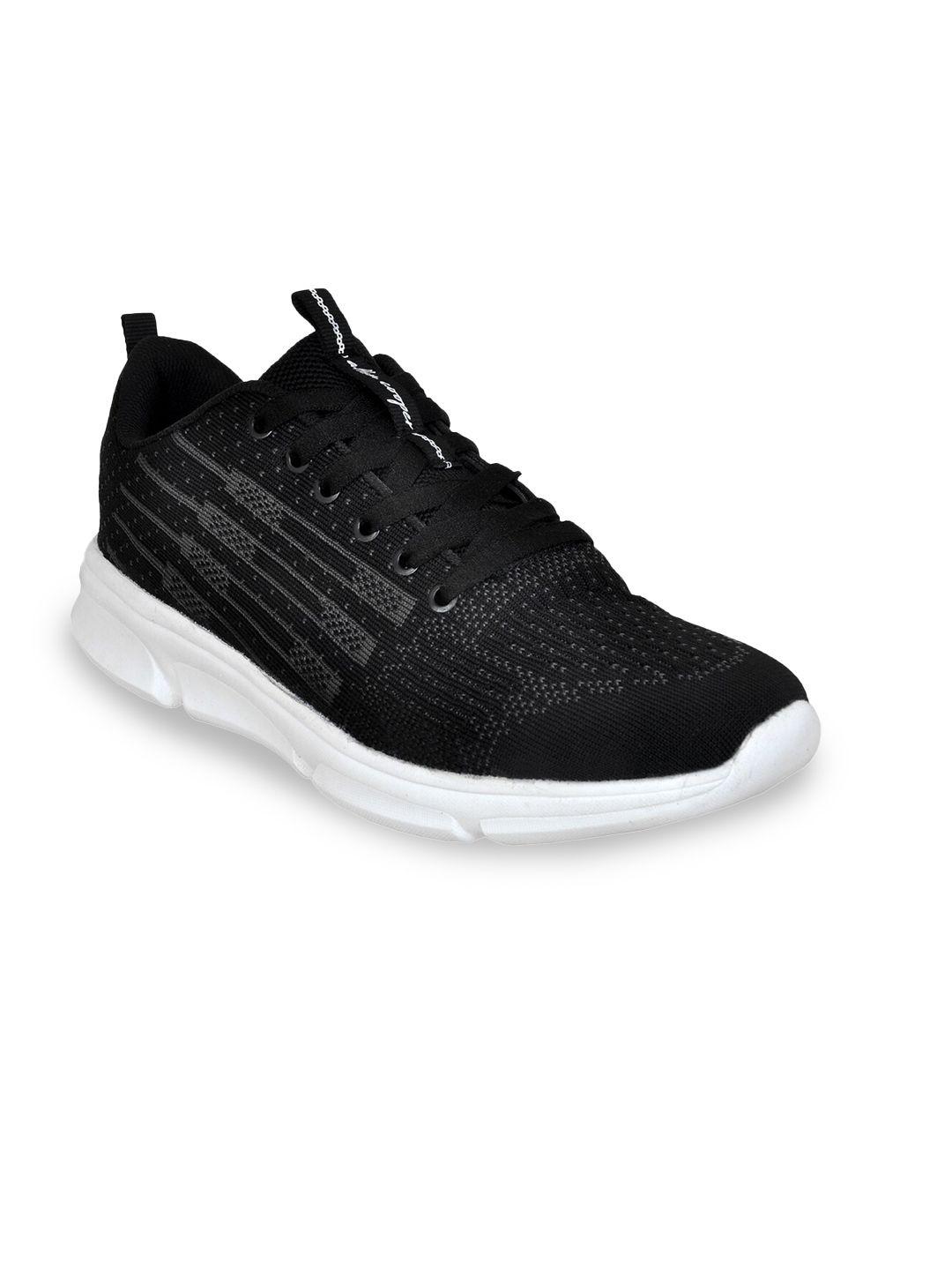 allen cooper men black mesh running non-marking shoes