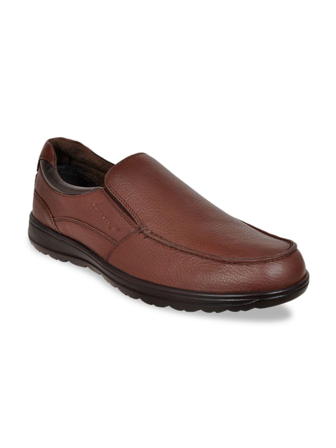 allen cooper men brown leather slip-on sneakers