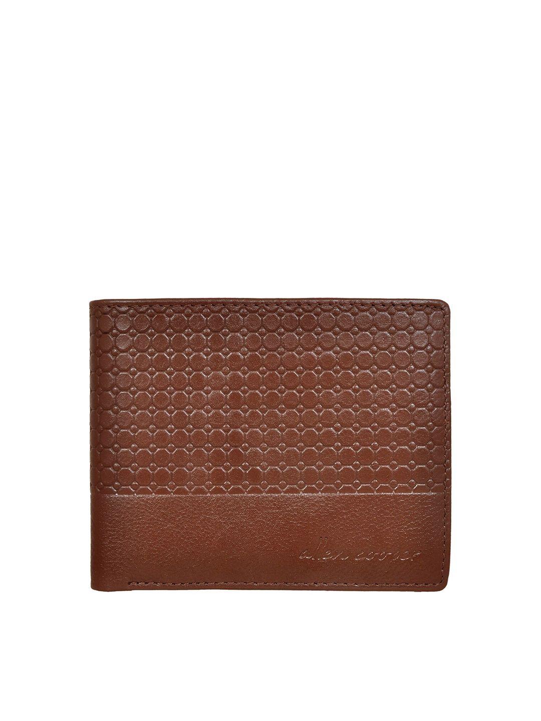 allen cooper men geometric textured leather two fold wallet