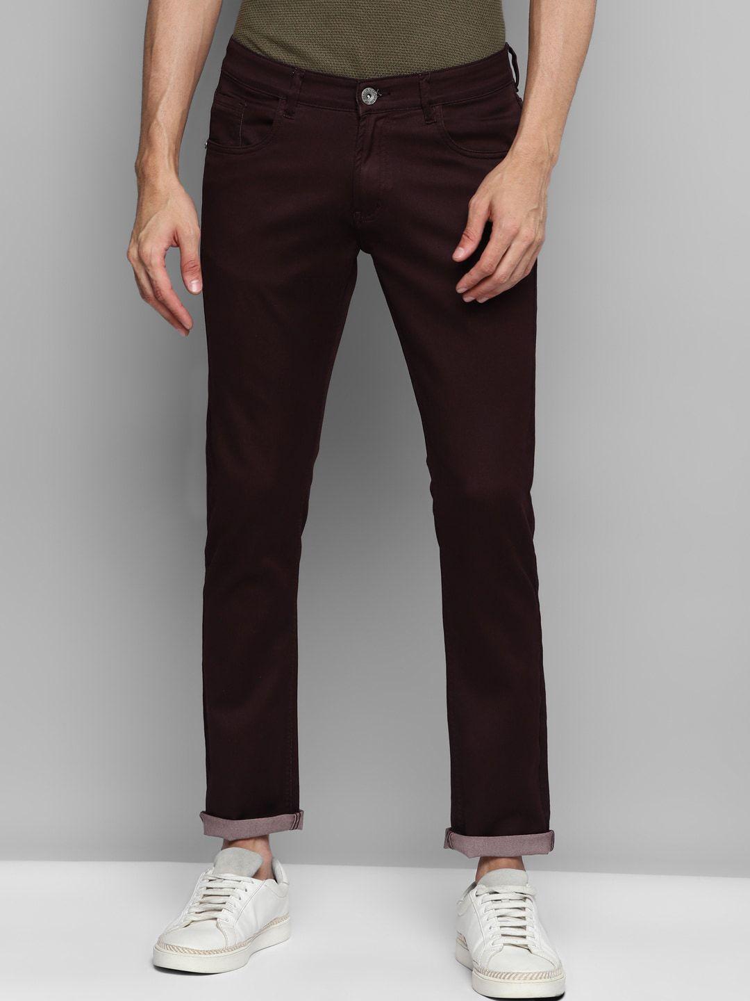 allen cooper men maroon stretchable jeans