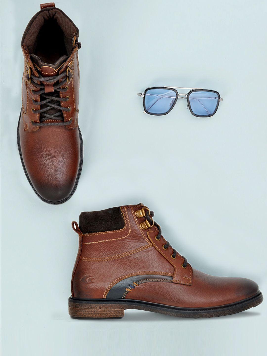 allen cooper men textured genuine leather regular boots