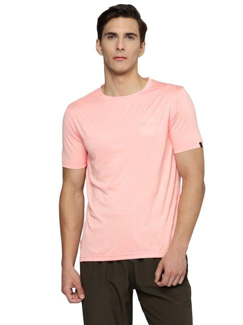 allen cooper peach regular fit t-shirts