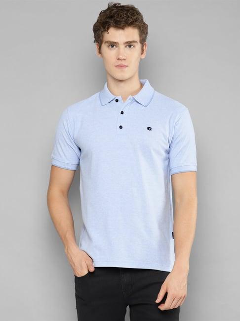 allen cooper sky blue regular fit polo t-shirt