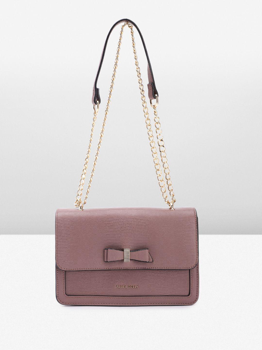 allen solly animal textured shoulder bag with bow detail