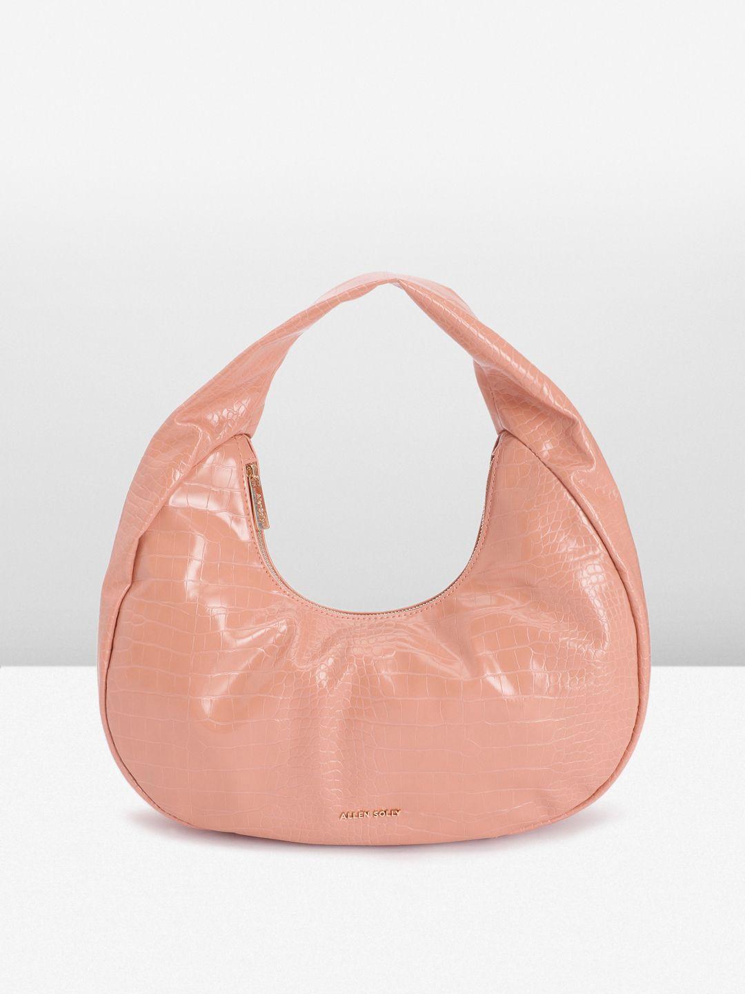 allen solly animal textured structured hobo bag