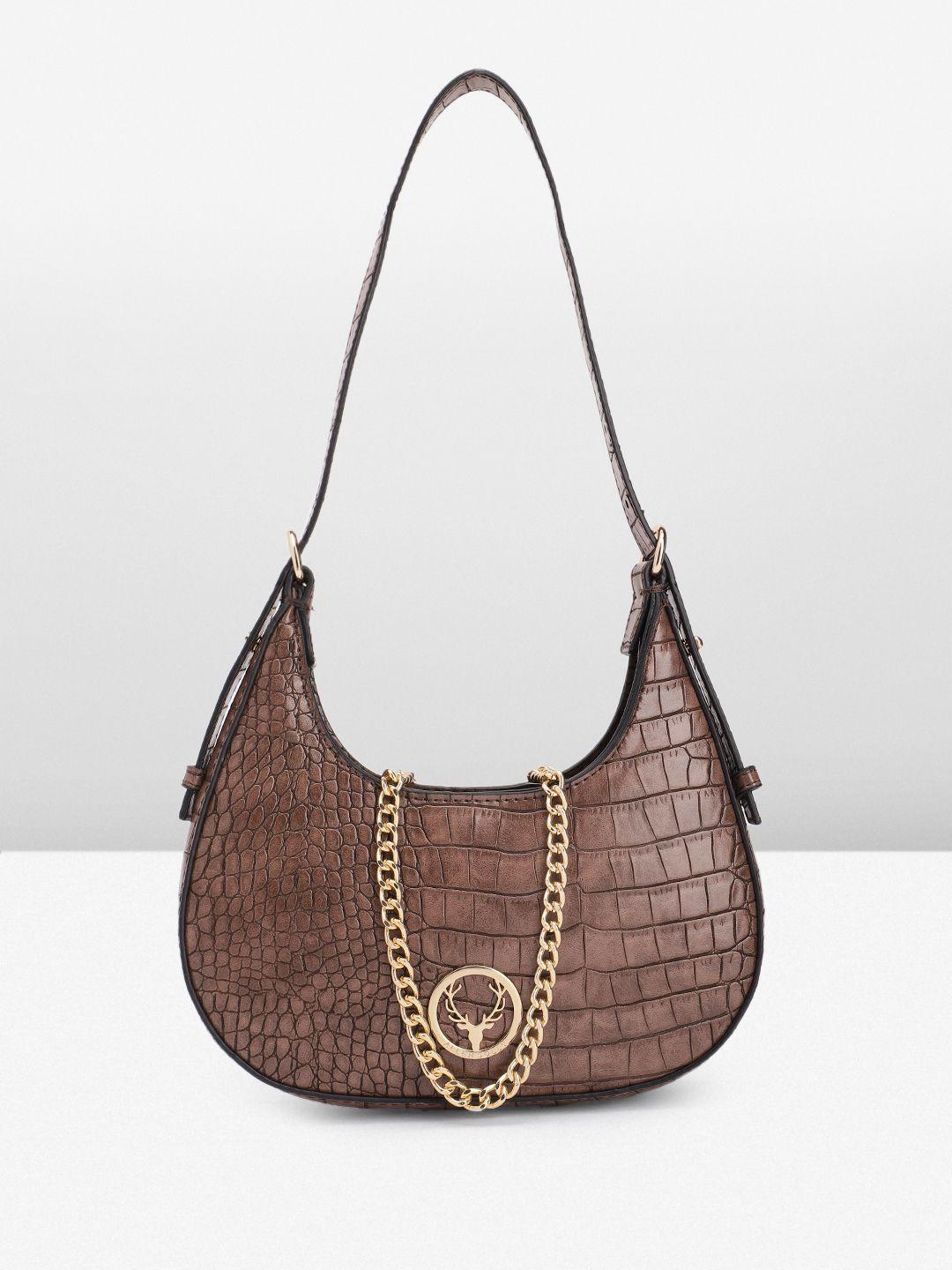 allen solly animal textured structured hobo bag