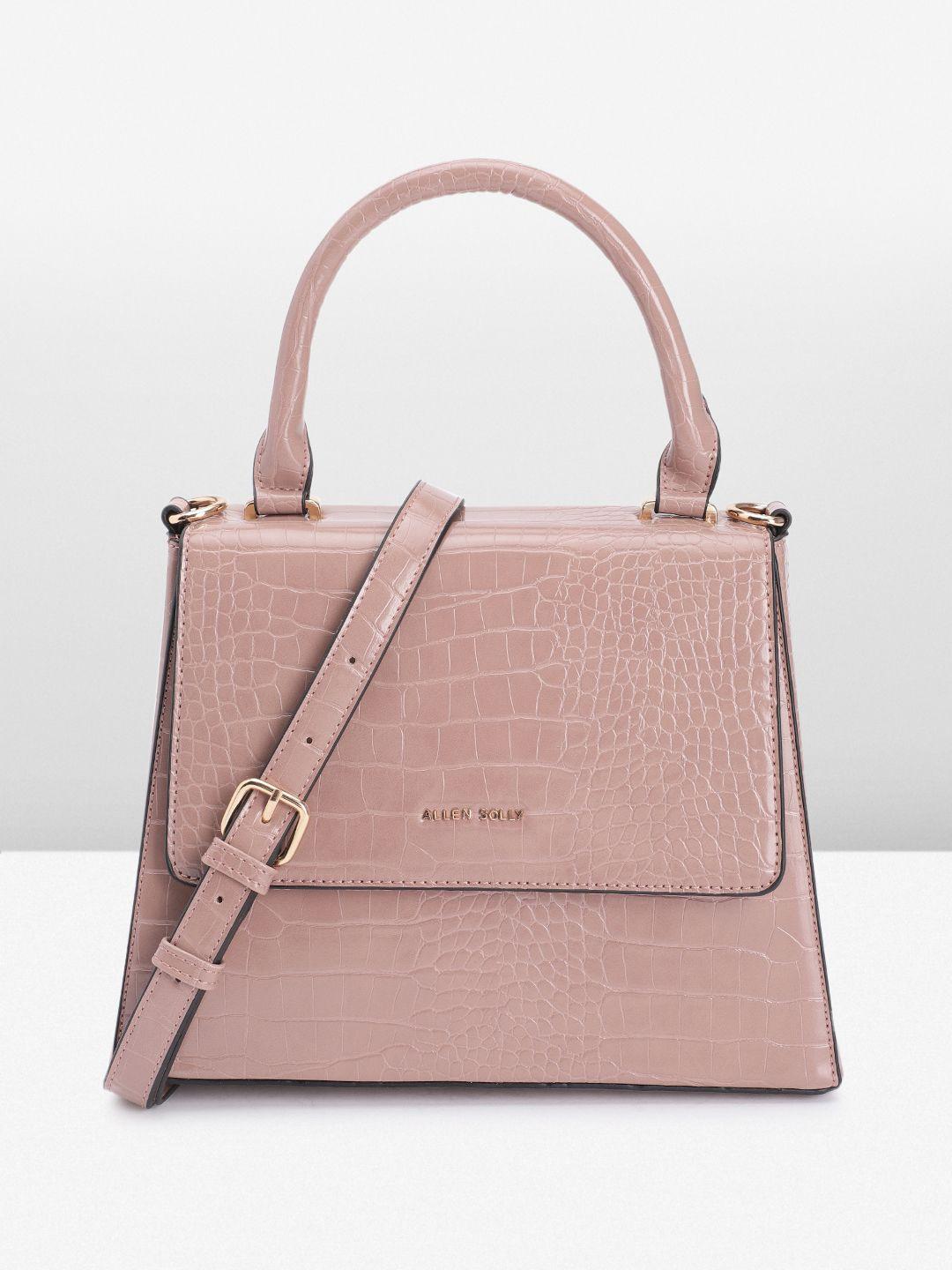 allen solly animal textured structured satchel