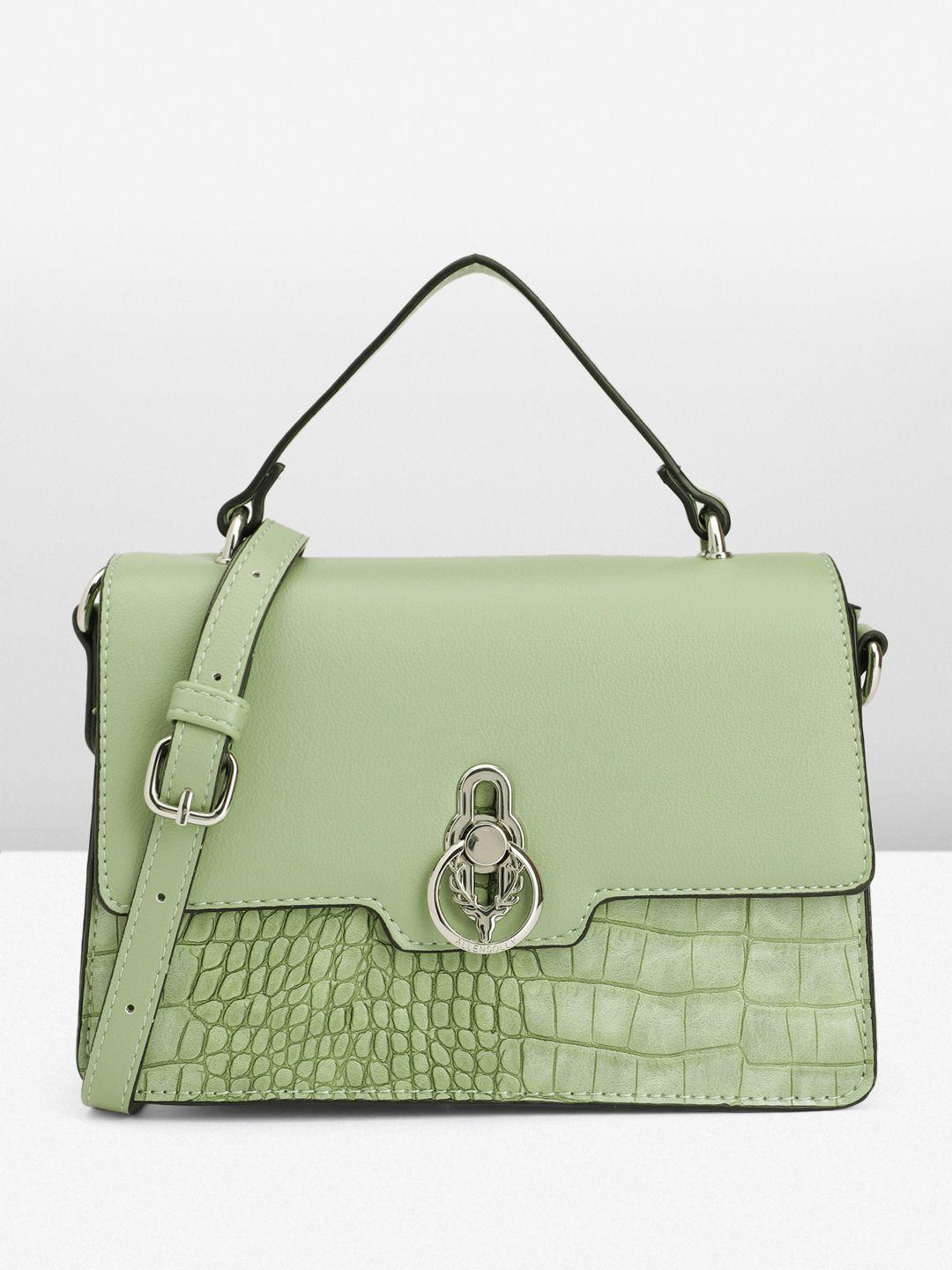 allen solly animal textured structured satchel