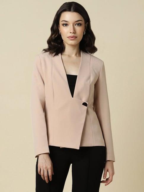 allen solly beige cotton blazer