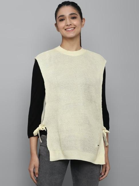 allen solly beige cotton sleeveless sweater