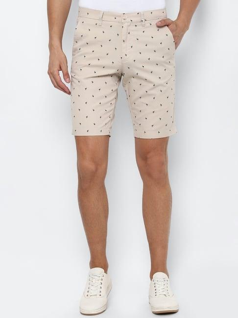 allen solly beige slim fit shorts