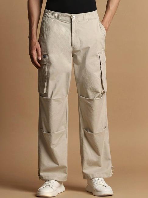 allen solly beige straight fit cargos