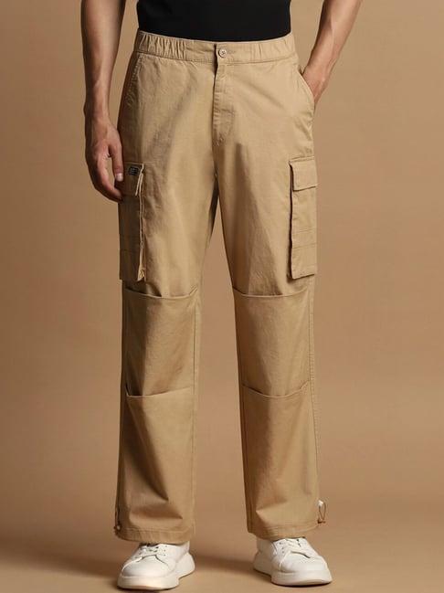 allen solly beige straight fit cargos