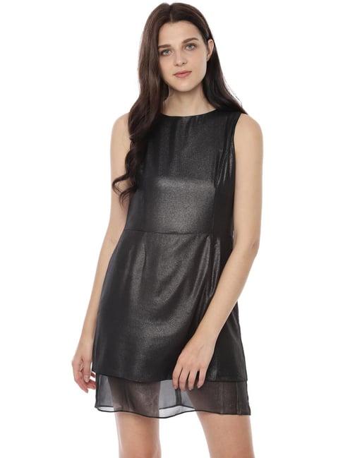 allen solly black a-line dress