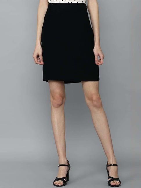 allen solly black a-line skirt