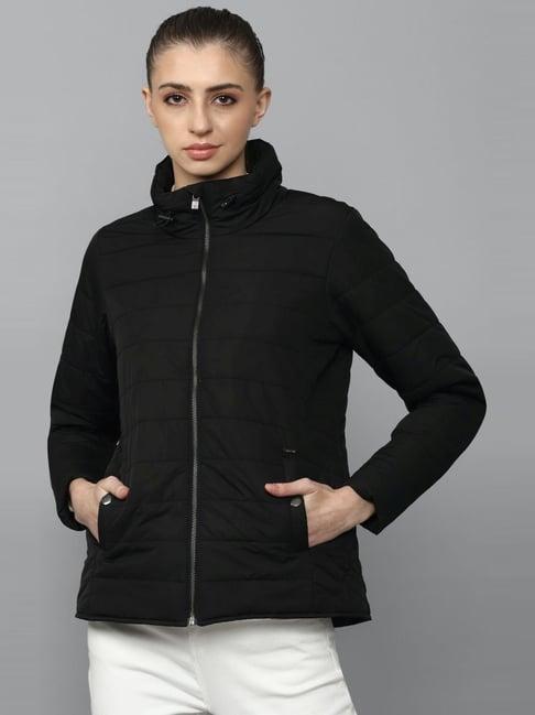 allen solly black cotton regular fit jacket
