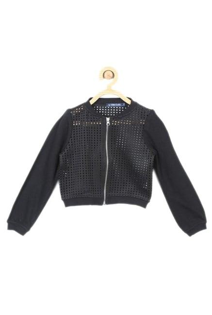 allen solly black cut work jacket