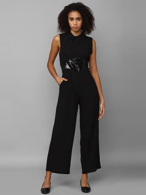 allen solly black embellished jumpsuit