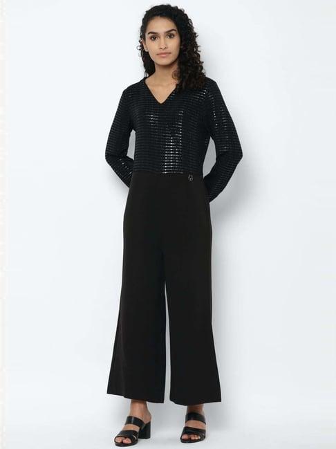 allen solly black embellished jumpsuit