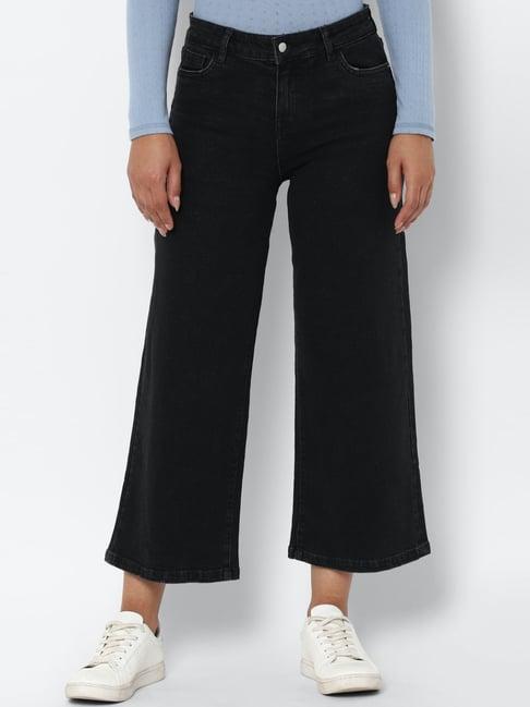 allen solly black mid rise jeans