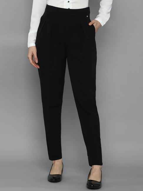 allen solly black mid rise trousers