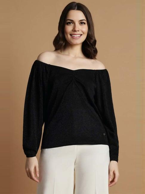 allen solly black regular fit top