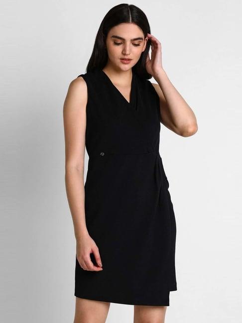 allen solly black shift dress